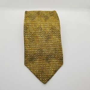 yellow chevron oval tie silk made in Italy 59 in long